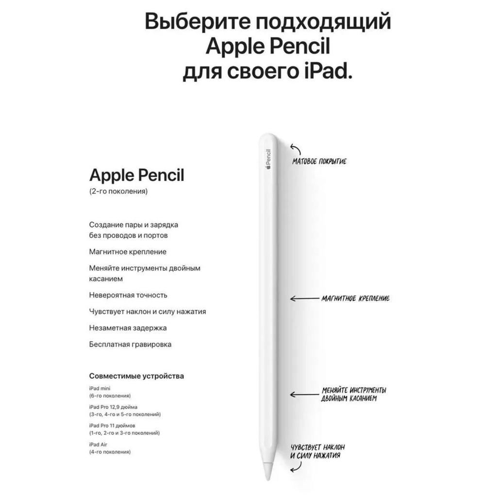 Apple Карандаш (2-е поколение) белый стилус новый
