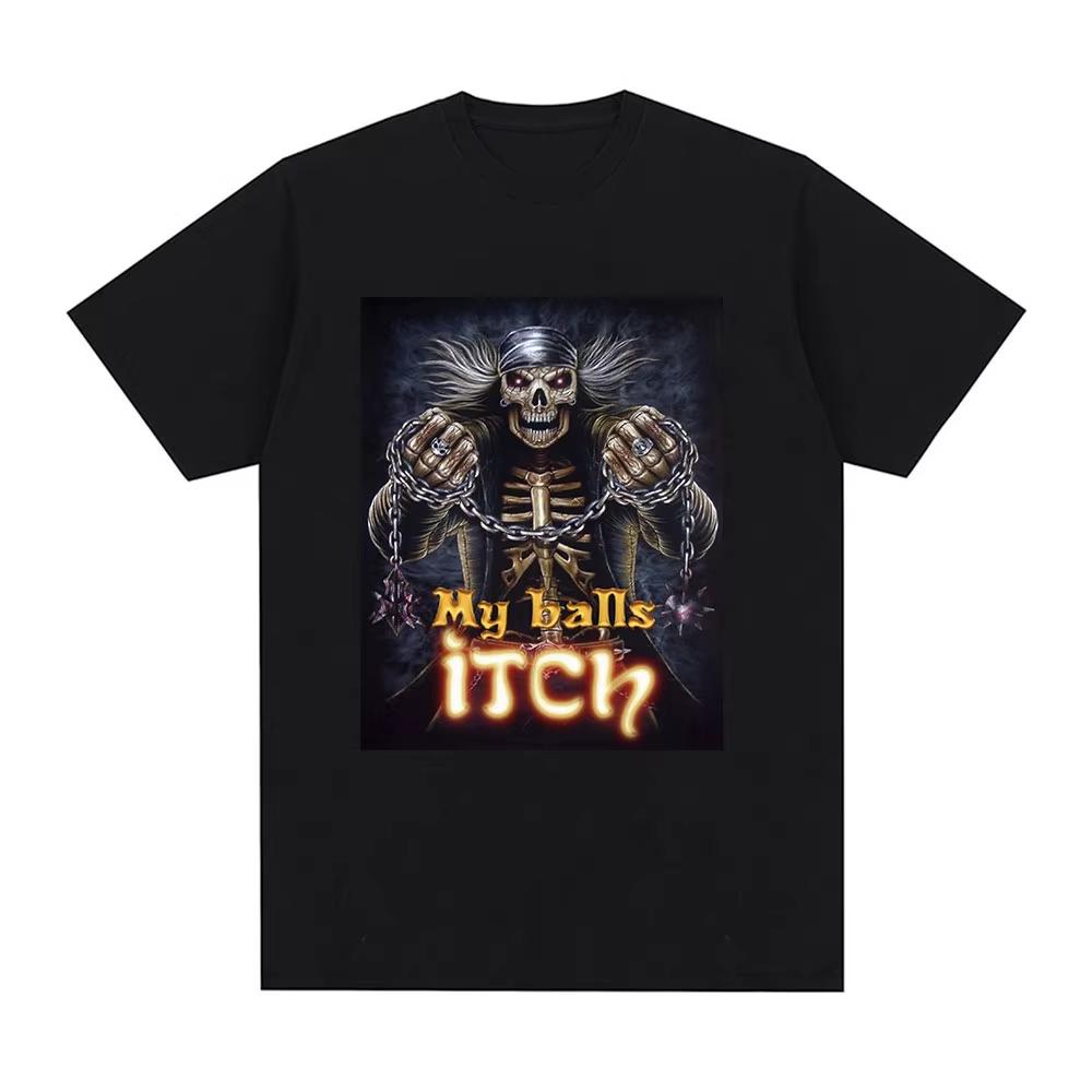 2026 Trucker Skull Wrecking Balls Itch Tshirt Hard Skeleton Graphic Short Sleeve Casual Oversized Streetwear Tees Unisex