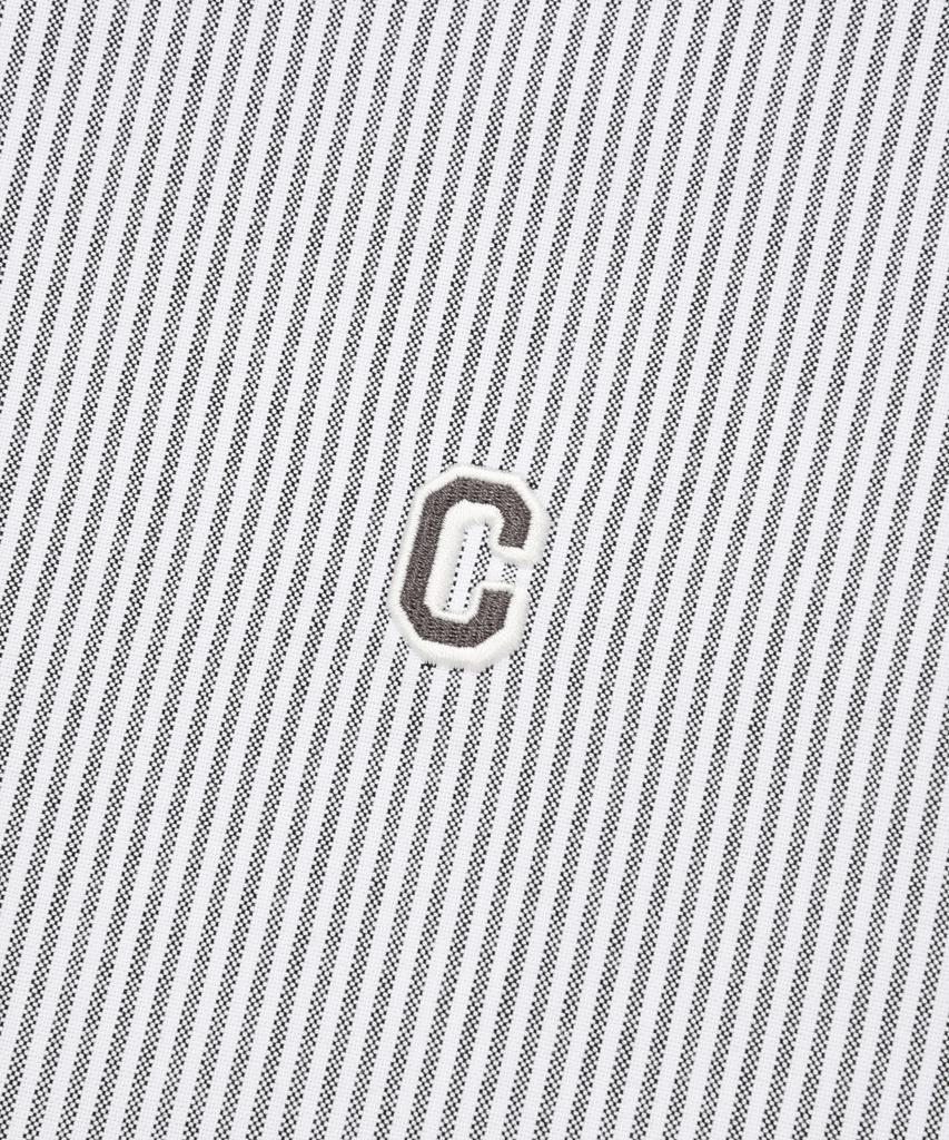 COVERNAT C Logo Oxford Stripe Half Shirt Grey