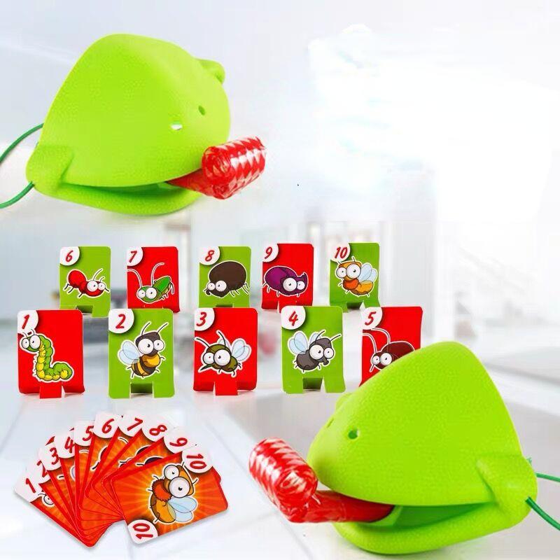 1pc Chameleon Lizard Mask Wagging Tongue Lick Cards Board Games for Children Family Party Toys Antistress Funny Desktop Game Toys