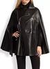 AL KHALID Black Poncho Style Leather Women Jacket Soft Lambskin Unique Casual Wear Biker