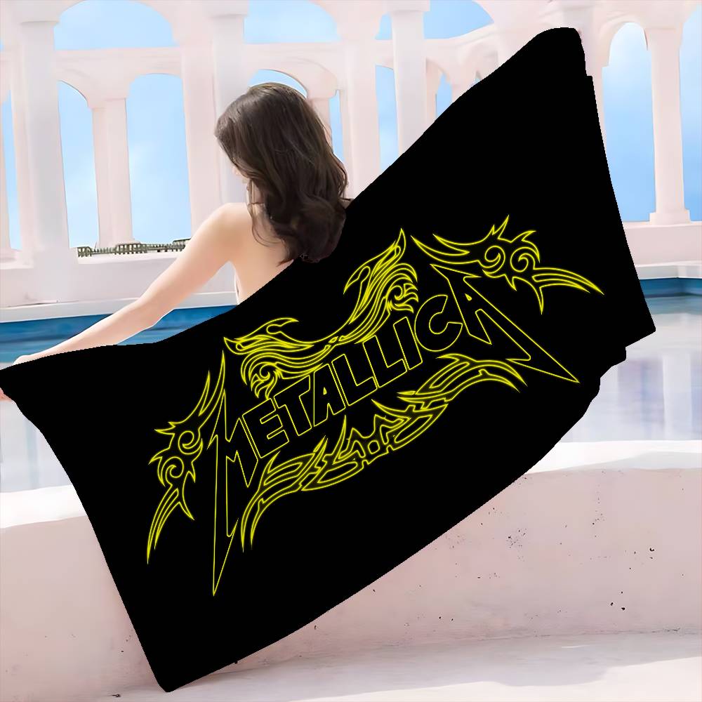 Ретро Популярное M-metallicaS Группа Микрофибра Печатное Пляжное Полотенце Альпинизм Йога Пляж Плавание Бег Впитывающее Полотенце