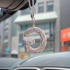 Новый 1 шт. Стразы Буквы Автомобильное Зеркало Заднего Вида Подвеска Кристалл Автомобильное Украшение Шикарный Аксессуар Подвесной Креативный Блестящий Шарм