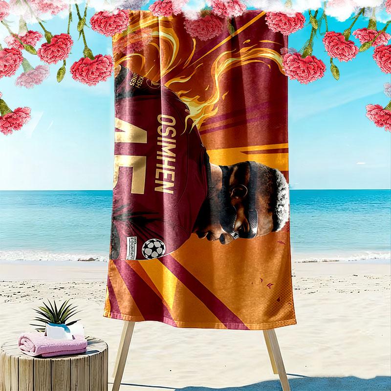 Victor Osimhen Print Beach Towel, Large Soft Quick Dry Towel for Beach Camping Swimming