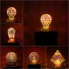 Home Decoration E27 Holder Screw Connector Glass Edison  3D Fireworks Bulb Party Lamp
