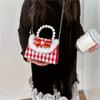 Adorable Red Pearl Handheld Princess Purse For Little Girls With Charming Cartoon Design
