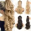 Synthetic Claw Clip In Curly Wavy Ponytail Extensions For Women Pony Tail Heat Resistant Natural Wave Fake False Hairpiece