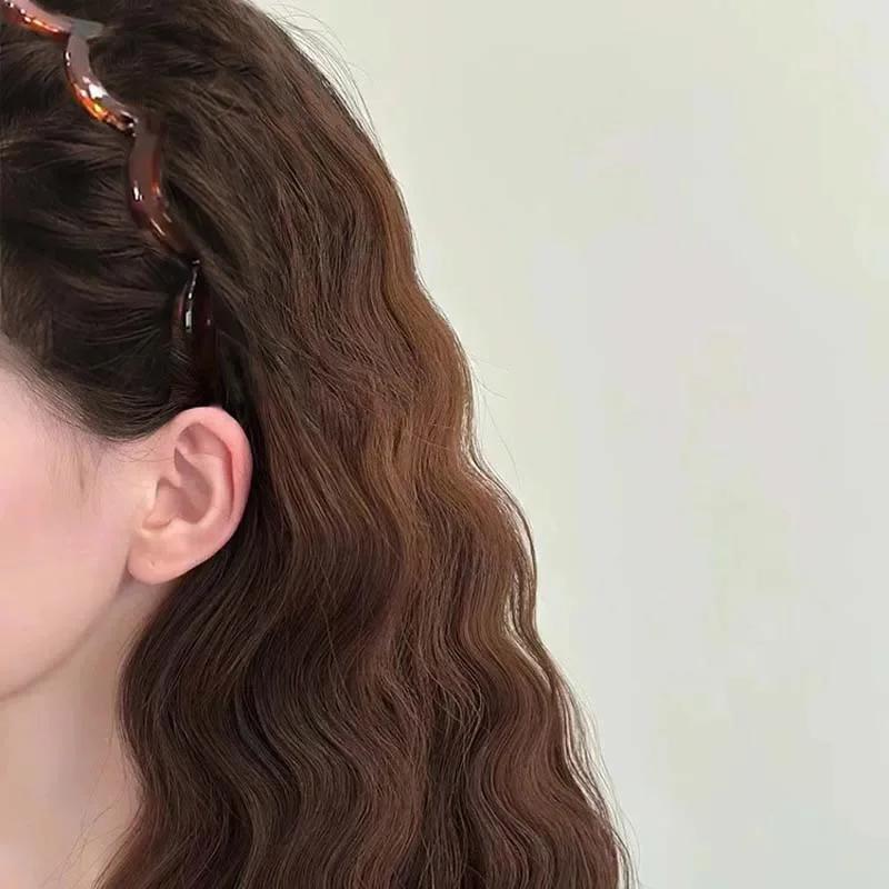 Teeth Non-slip Hair Comb Plastic Headband for Women Girls Korean Sweet Wavy Hair Ornament Hairbands Fashion Hair Accessories