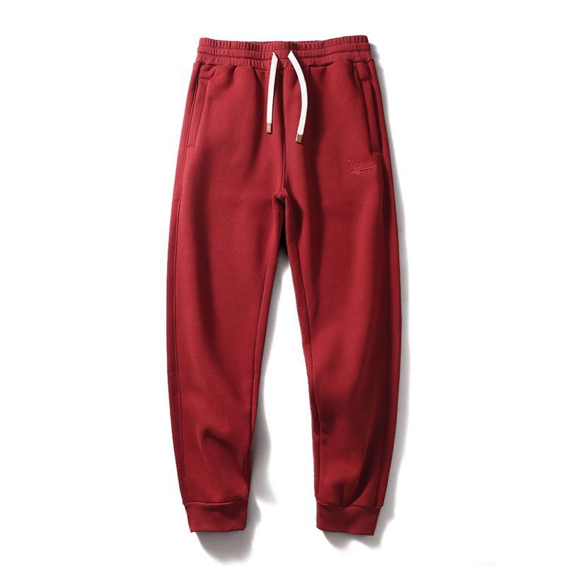 Sports Pants Men's Fall and Winter New Arrival Velvet Pants Thickened American Heavy Weight Embroider Sweatpants Export Men's Casual Pants