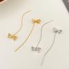 Sweet Girly Bow Ear Cable Mid-length Earrings Niche Design Trendy