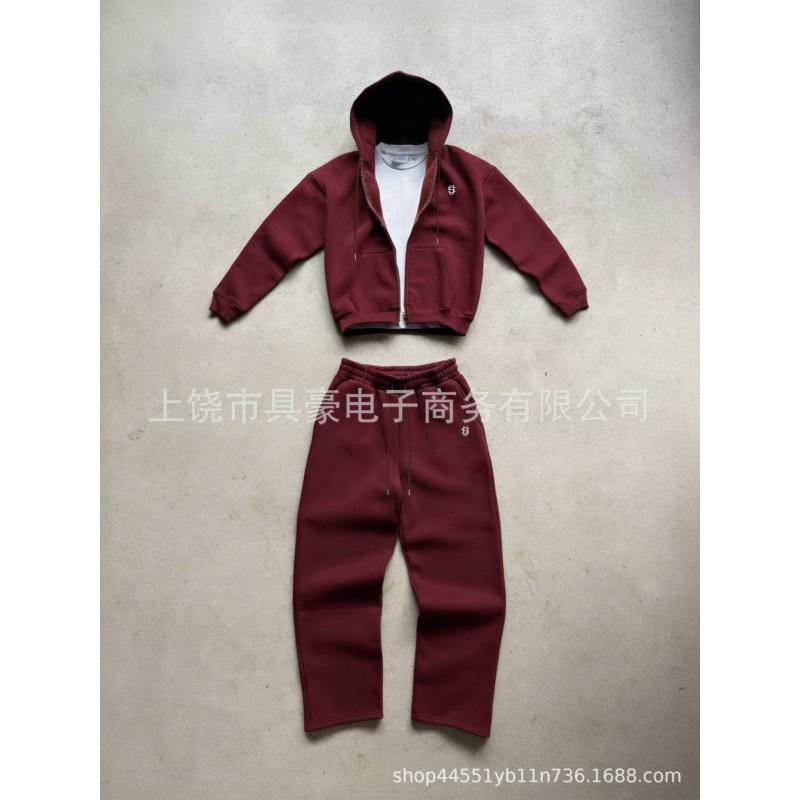 Унисекс Худи и Штаны Streetwear Свободный Крой Смесь Хлопка Длинный Рукав Тренировочный Костюм Подростки Взрослые