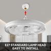 45W Ceiling Fan Light 4-speed Ceiling LED Lamp with Fans E27 Base Summer Silent Fan with Remote for Living Room Bedroom