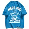 Summer Unisexs Letter Beer Printed Round Neck Tshirt Unisex Street Outdoor Holiday Loose 100 Pure Cotton Short Sleeved Shirt