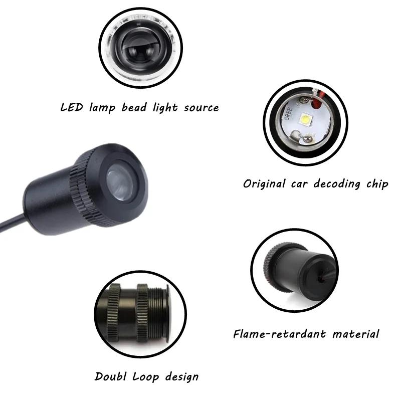 2Pcs Angels Wings Projector Lights Car Door LED Ghost Shadow Courtesy Lamp Car Accessories For Universal Vehicle Models