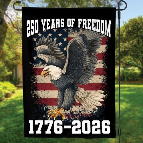 America 250 Years Freedom Garden ag, Eagle 250 Years Patriotic House ag Gift OOV IIC