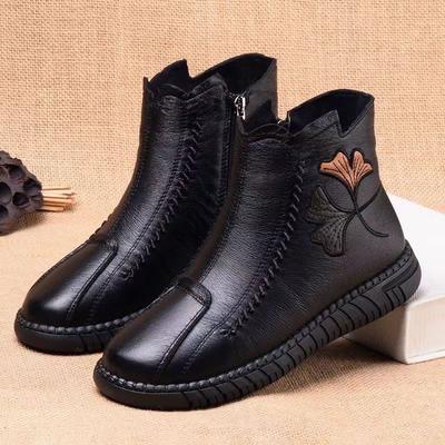 Осень и зима 2025 года материнские хлопковые туфли Пекинские тканевые туфли женские бархатные утепленные хлопковые ботинки нескользящая мягкая подошва туфли для пожилых матерей