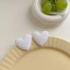 Fashion Creative Trendy Temperament Acrylic Vintage Heart Stud Earring 925 Sterling Silver