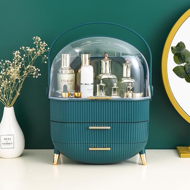 Модный большой вместительный ящик для хранения косметики, водостойкий пылезащитный настольный органайзер для ванной комнаты, органайзер для косметики, ящик для хранения ухода за кожей