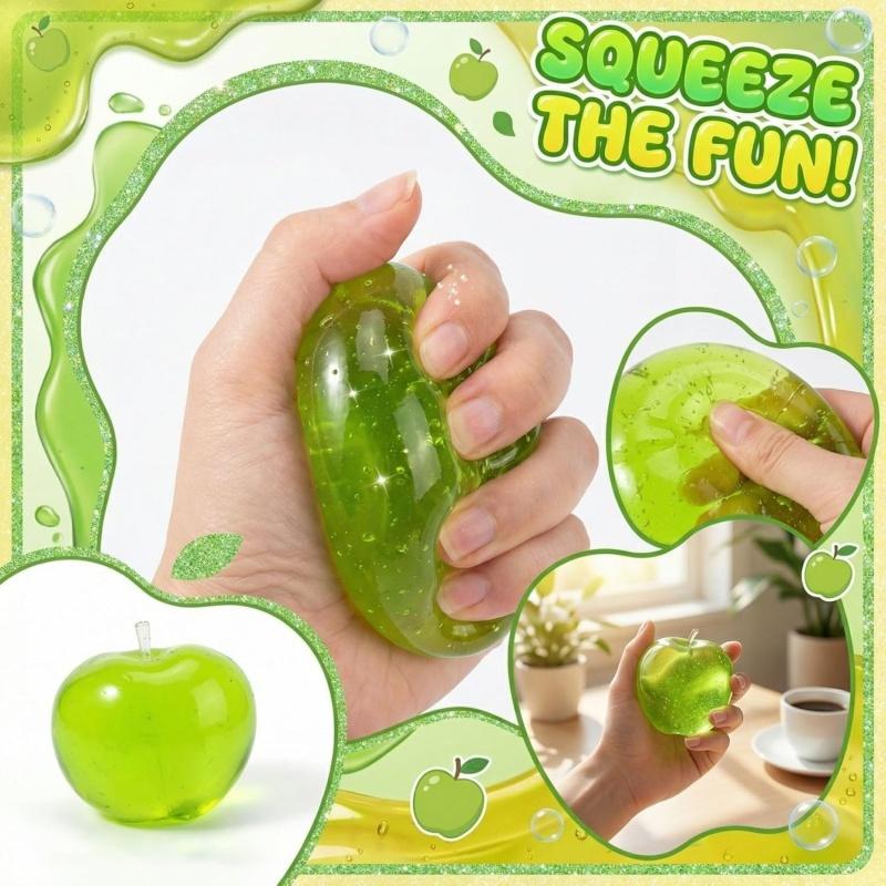 Squishy Green Apple Stress Ball Fidget Sensory Toy For Adhd Autism Slow Rising Squeeze Toy Desk Buddy Office Or School Gifts