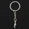 Fashion 30mm Key Ring Metal Key Chain Keychain Jewelry Antique Bronze Silver Color Plated Ballet Shoes 23x6x4mm Pendant