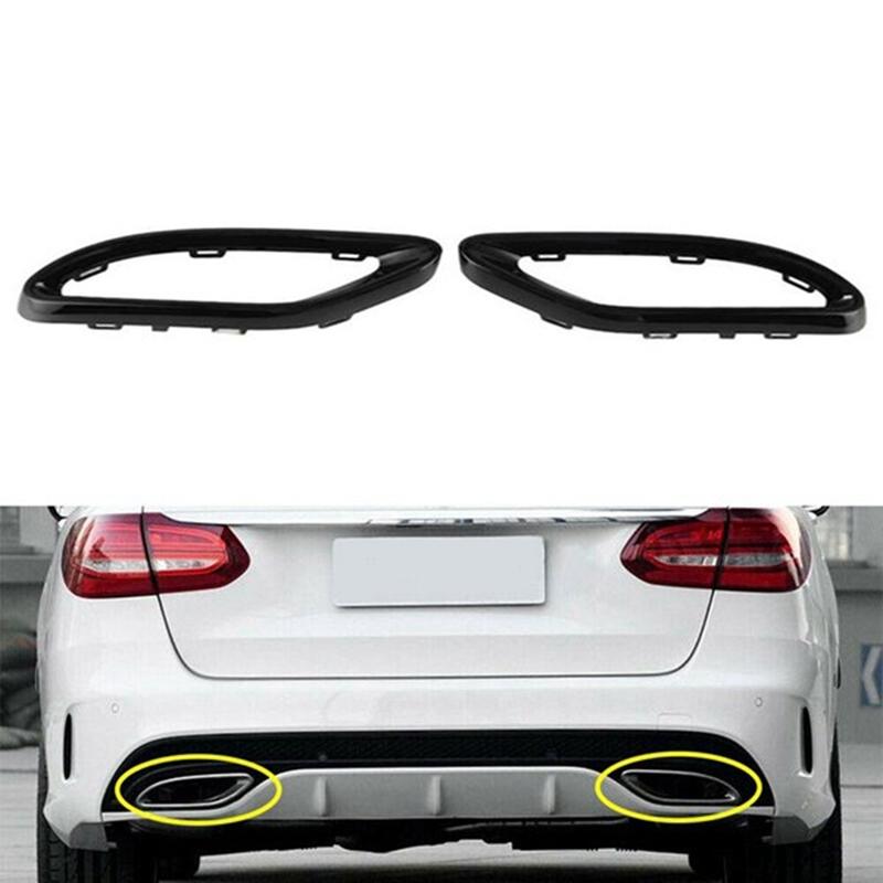 M63K-Car Rear Exhaust Tailpipe Trim Cover For Mercedes-Benz C-Class W205 2013-2017