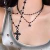 Cross Star Double Layer Necklace: Stylish and Versatile Clavicle Chain for Women
