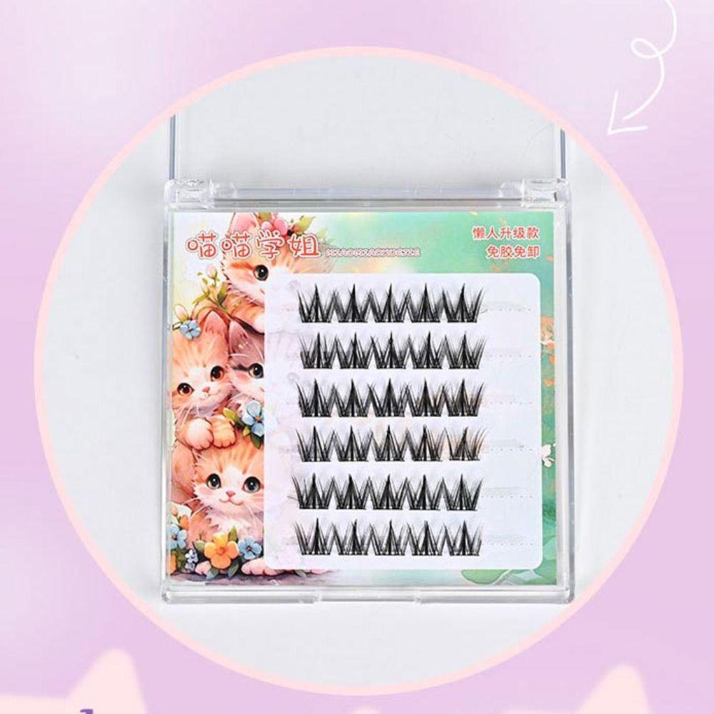 Anime Cosplay 3D False Eyelashes With Jelly Glue Strips Segmented False Eyelashes Men