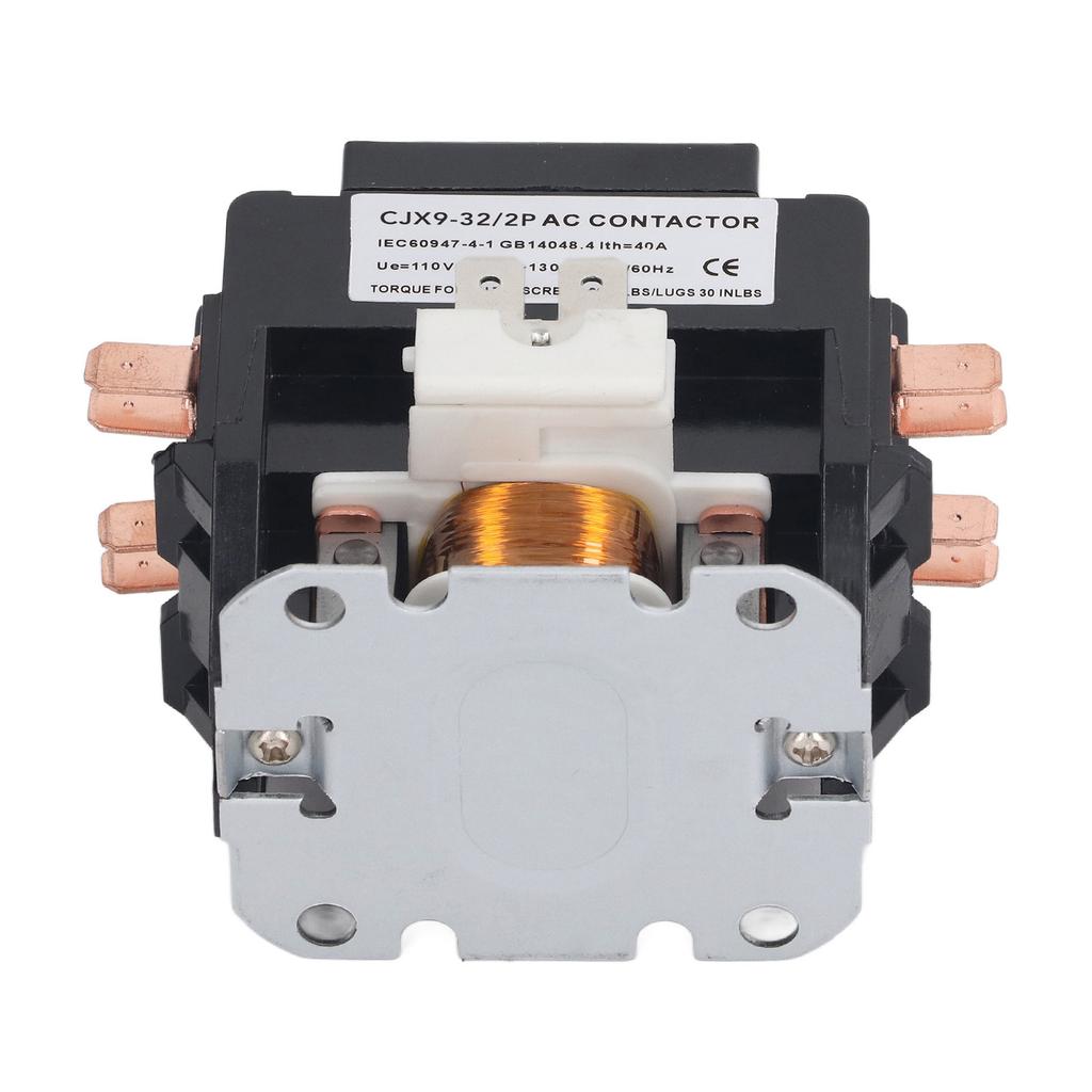 32A Air Conditioner Contactor Silver Alloy Contacts 2 Pole AC Contactor Relay for Power Distribution 110V