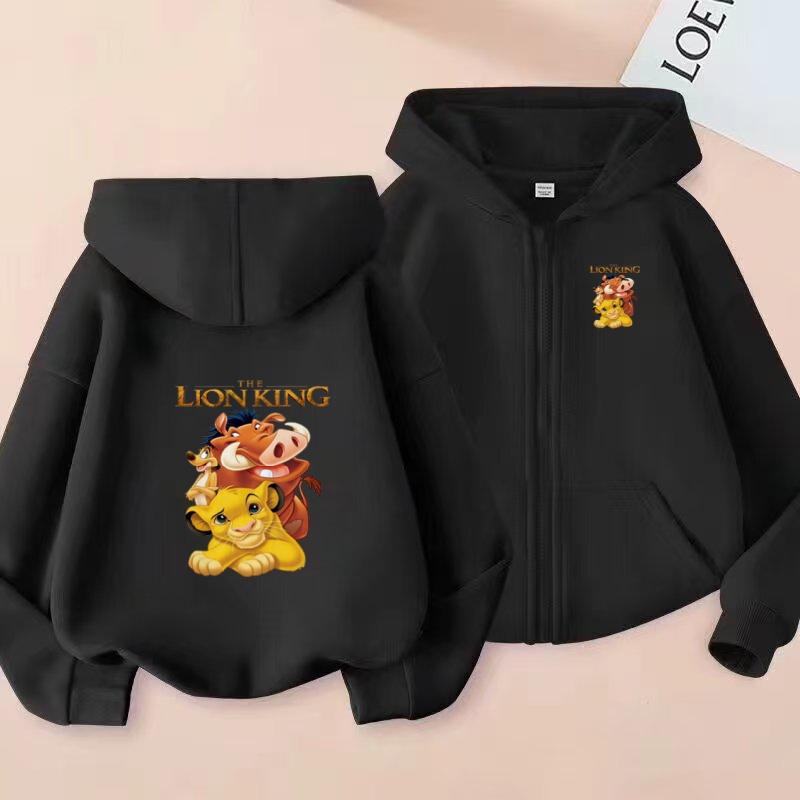 Kids Cardigan Hoodie Zipper Style Sweatshirt Girl Boy 3-12Y Leisure Fashion Long Sleeves Coat Clothes Anime Film Print Loose Top