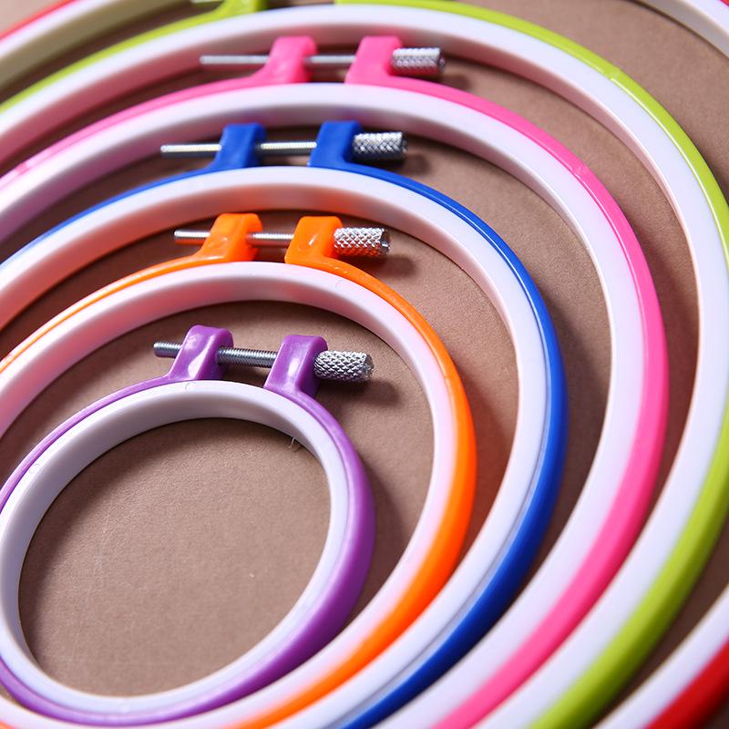 Регулируемые цветные пластиковые пяльцы для вышивания - Имитация бамбука для DIY проектов вышивки крестом