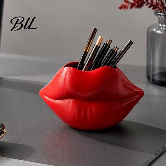 Personalized Gift for Her Lip Shaped Storage Box, Decorative 3D Printed PLA Sculpture, Functional Tabletop Sculpture Creative Art Ornament Makeup