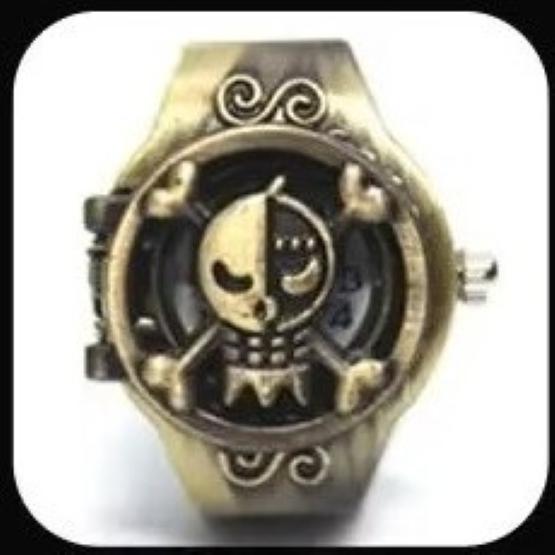 Луффи Фрэнки Робин Пират Япония Мультфильм Анимация Ребенок Кольцо на палец Часы Кварц Соломенная шляпа Ювелирное изделие Подарок Регулируемый Серебро Бронза Медь