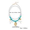 Summer Ocean Conch Shell Faux Coral Faux Pearl Beaded Necklace Beach Vacation Choker For Women