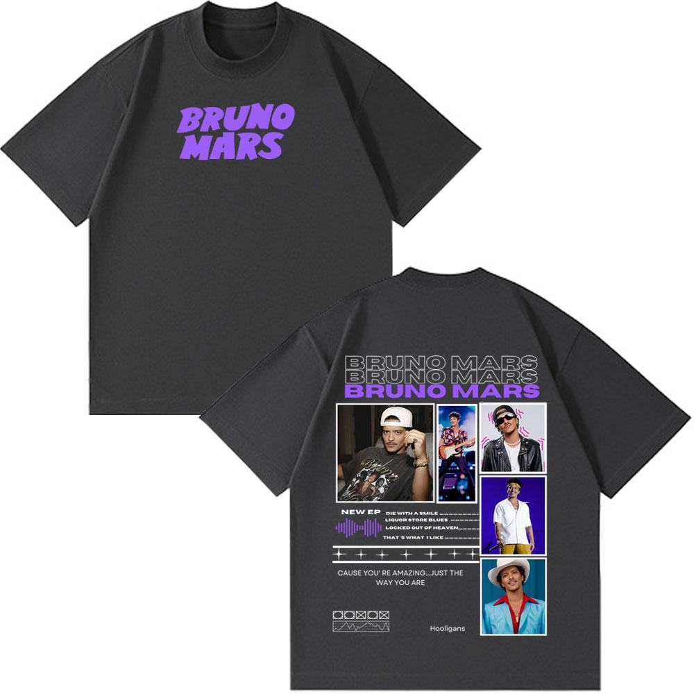 Rapper Bruno Mars Album 2026 Tour Print Tshirt Man Woman Fashion Luxury Tshirt Short Sleeve pure Cotton Casual Aesthetics Tees