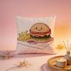 Fun Retro Burger Graphic Cushion Cover Comfortable Durable Pillow Cover MultiScene for Home Office Car Sofa