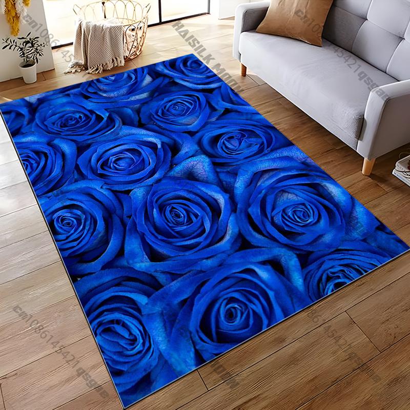 Blue Love Rose Carpets Living Room Tea Table Mats Bedroom Rug Washable Floor Mats Household Mat Dinosaur Carpet rug
