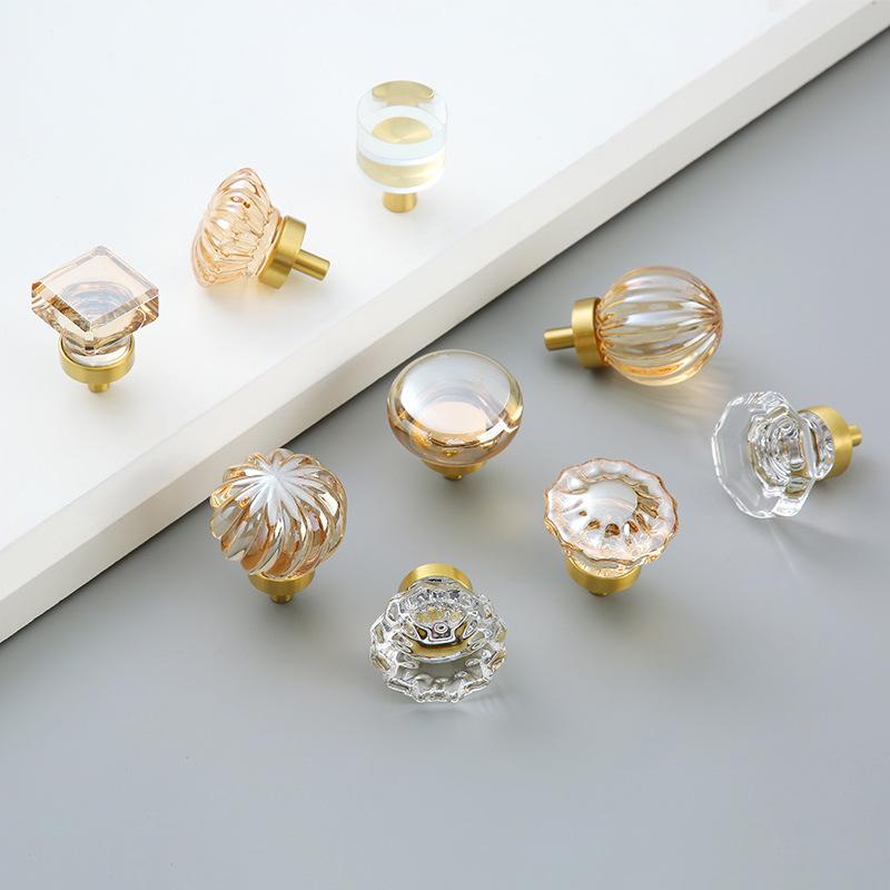 Light Luxury Drawer Crystal Handle Bedside Cabinet Door Handle Crystal Pigeon Egg Porch Cabinet Door Handle