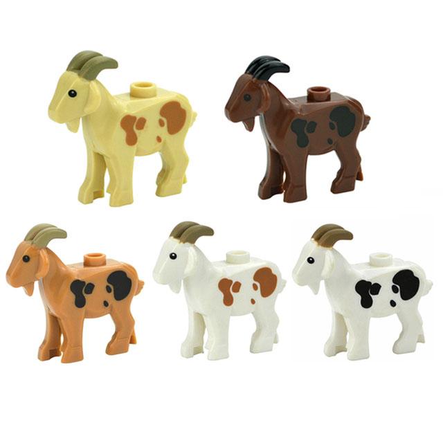 MOC Город Животные Строительные Блоки Фигурки Коза Овца Орел Сова Панда Попугай Чайка Пингвин Зоопарк Рам Аксессуары Кирпичики Игрушка Подарок