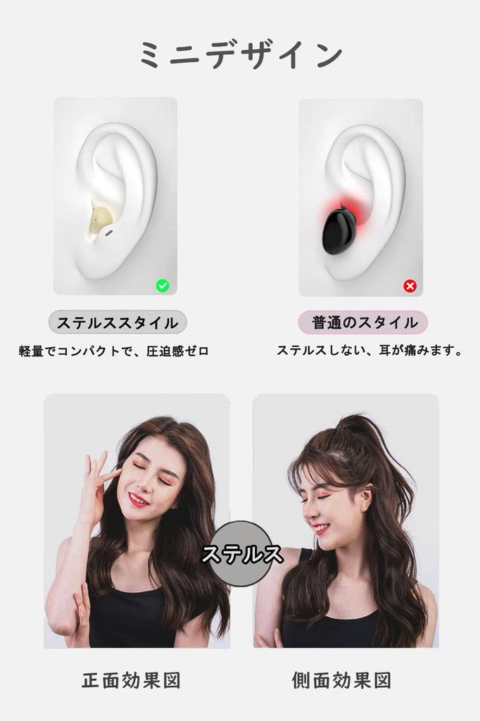 SZHTFX Stealth Skin Completely Wireless Left and Right Separated Automatic IPX5 Bluetooth Ultra Compatible with Earphones, Color, Earphones, Type,