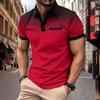 Summer Polo Shirt Button Short Sleeve Top Gradient Men's Sports Polo Shirts