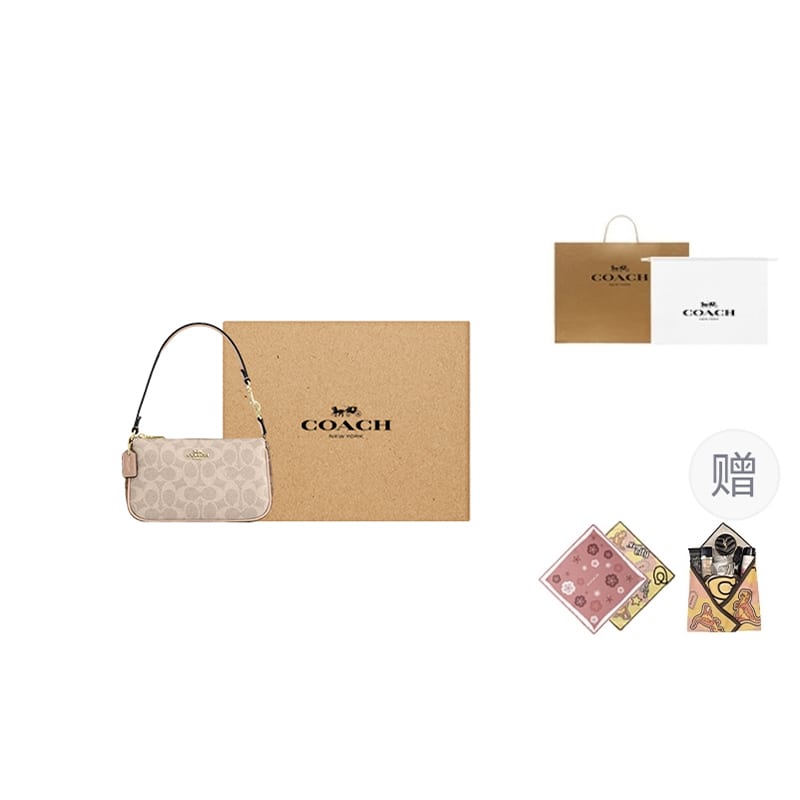 COACH Nolita Coated Canvas Shoulder Bag Small Women's Beige CY236-IMXI9