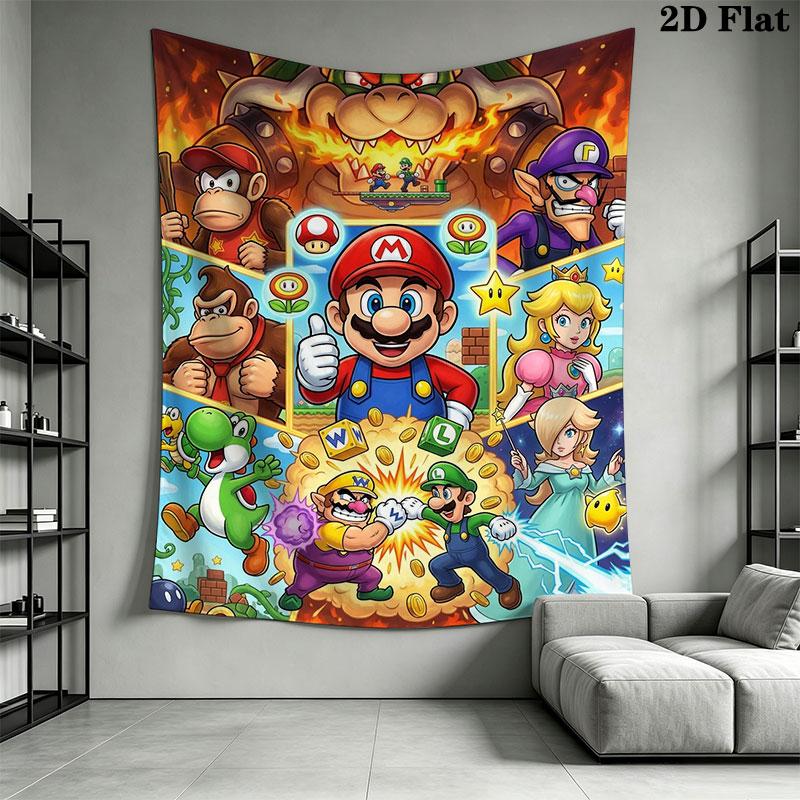 Race Mario Kart Wall Hanging Printed Fabric Blanket Decorative Tapestries for Bedroom Living Room Home Decor