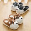 Men's Husky Cotton Slippers Winter Heel Indoor Home New Cute Plush Cotton Shoes Winter