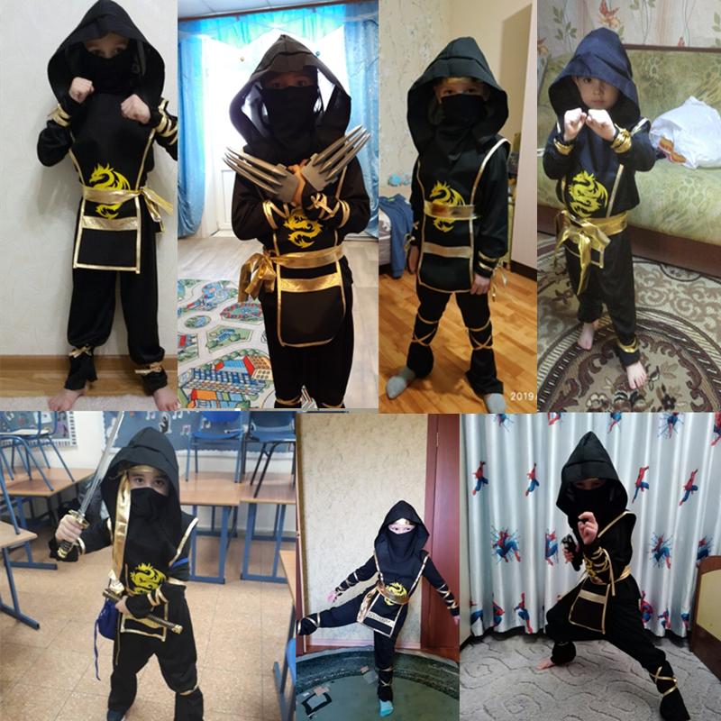 Костюм черного ниндзя аниме набор игрушек ниндзя костюм сражающегося самурая маска детский праздник лучший подарок