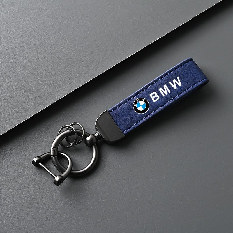 Fashion Leather Metal Keychain Car Luxury Keyring For BMW X1 U11 X7 G07 XM G09 i7 7 Series G70 LCI iX I20 U06 G81 M3 Sticker zjdr11
