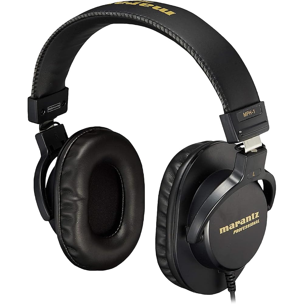 Marantz Professional Monitor Headphones, Closed-back, Over-ear, Wired, 40mm Driver, for Musical Instruments, Streaming, DJing, Gaming, and Teleworking