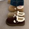 Теплые зимние Birkenstocks на толстой подошве, из бархата, снежные ботинки, обувь из шерсти и хлопка