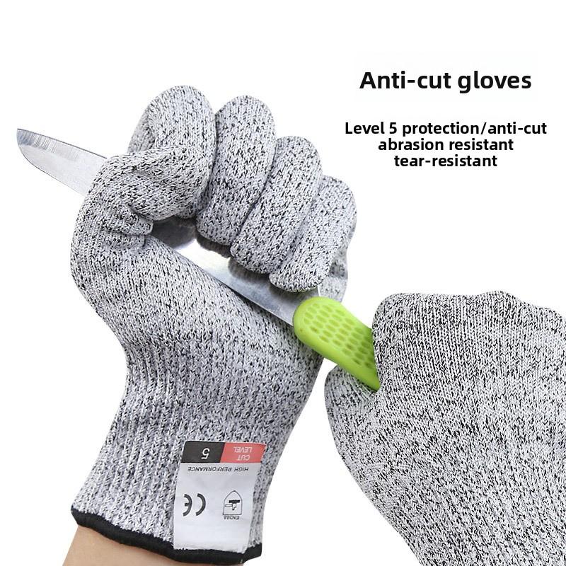 HPPE Anti-cut Gloves Anti-cut Food Grade Slaughter Kitchen Gloves Fishing Woodworking Garden Anti-tie and Stab-proof Gloves