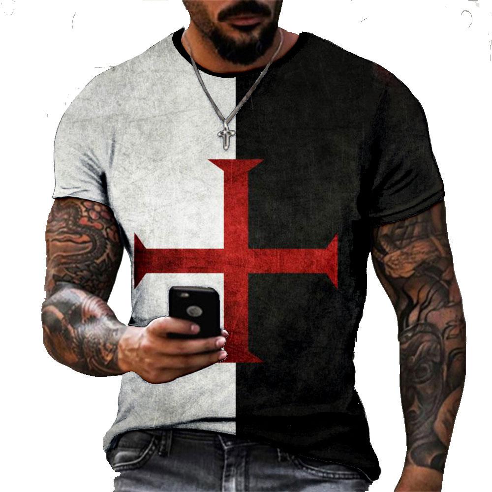 Винтажная мужская футболка «Боже благослови Иисуса Христа» с 3D принтом, Мужская футболка большого размера Camiseta с коротким рукавом