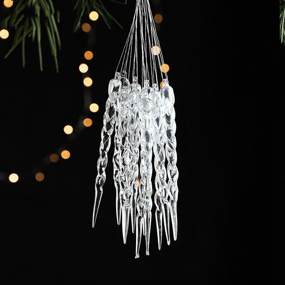 DIY Transparent Icicle Ornaments Acrylic Xmas Tree Ornaments Merry Christmas Decor